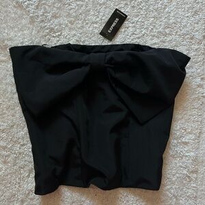 Black Bow Coquette Tube Top || EXPRESS